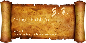 Zrinyi Helén névjegykártya